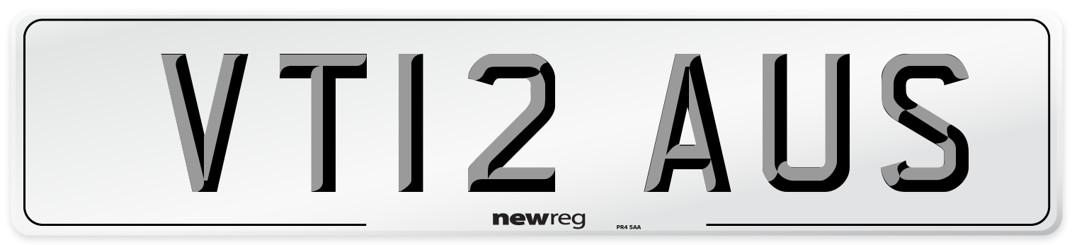 VT12 AUS Number Plate from New Reg